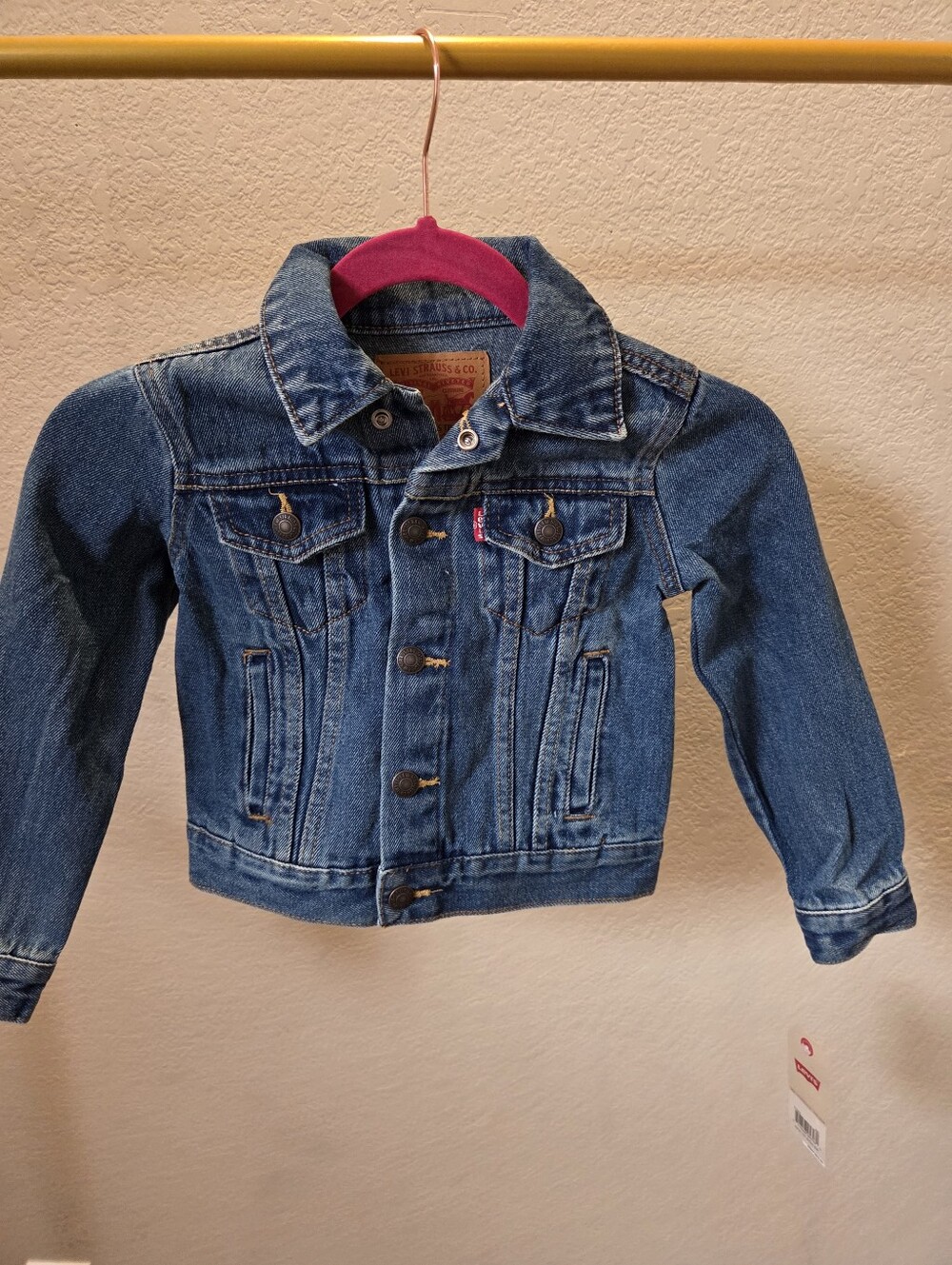 NWT- Levi's Toddler Blue Denim Jean Jacket w/ Classic Snap Button Front- Size 4T
